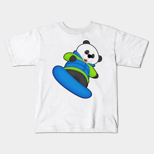 Panda as Snowboarder with Snowboard Kids T-Shirt